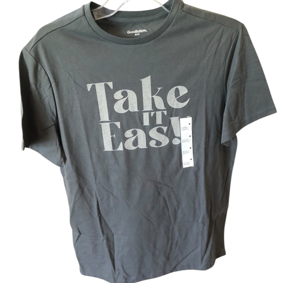 Goodfellow & Co Grey White Take It Easy Short Sleeve Tee M - Picture 2 of 5